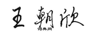 駱恆光王朝欣行書個性簽名怎么寫