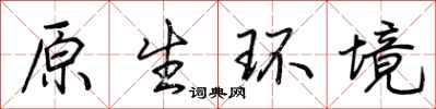 荊霄鵬原生環境行書怎么寫