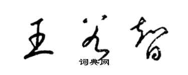 梁錦英王谷智草書個性簽名怎么寫