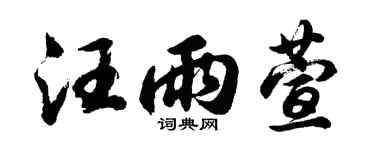 胡問遂汪雨萱行書個性簽名怎么寫