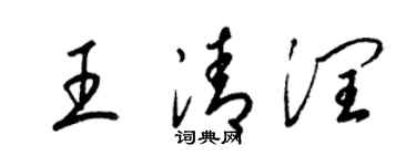梁錦英王清潤草書個性簽名怎么寫