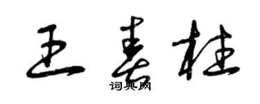 曾慶福王春柱草書個性簽名怎么寫