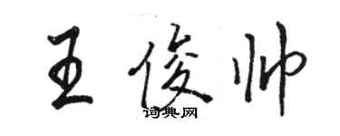 駱恆光王俊帥行書個性簽名怎么寫