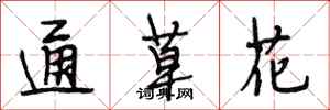 段相林通草花行書怎么寫