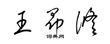 梁錦英王昂修草書個性簽名怎么寫