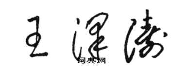 駱恆光王澤濤草書個性簽名怎么寫