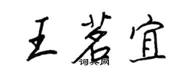 王正良王茗宜行書個性簽名怎么寫
