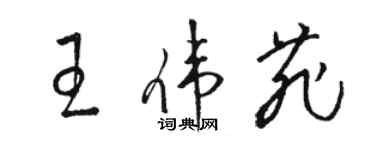 駱恆光王偉菲草書個性簽名怎么寫