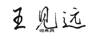 駱恆光王見遠行書個性簽名怎么寫