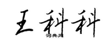 王正良王科科行書個性簽名怎么寫