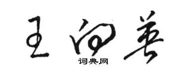 駱恆光王向英草書個性簽名怎么寫