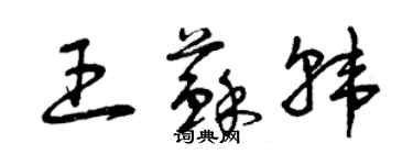 曾慶福王蘇韓草書個性簽名怎么寫