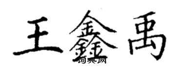 丁謙王鑫禹楷書個性簽名怎么寫