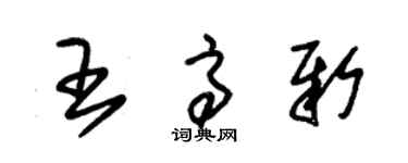 朱錫榮王高新草書個性簽名怎么寫