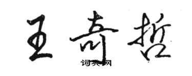 駱恆光王奇哲行書個性簽名怎么寫