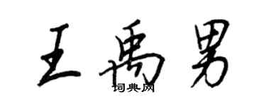 王正良王禹男行書個性簽名怎么寫