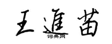 王正良王進苗行書個性簽名怎么寫