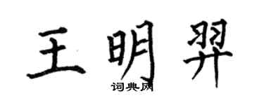何伯昌王明羿楷書個性簽名怎么寫