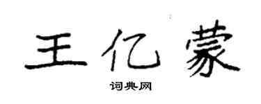 袁強王億蒙楷書個性簽名怎么寫