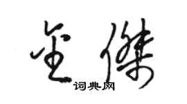 駱恆光金傑草書個性簽名怎么寫