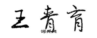 曾慶福王青育行書個性簽名怎么寫