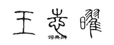 陳聲遠王志耀篆書個性簽名怎么寫