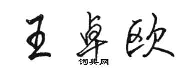 駱恆光王卓歐行書個性簽名怎么寫