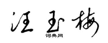 梁錦英汪玉梅草書個性簽名怎么寫