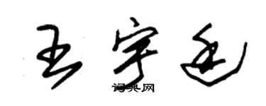 朱錫榮王宇廷草書個性簽名怎么寫