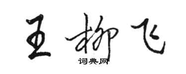 駱恆光王柳飛行書個性簽名怎么寫