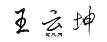 駱恆光王雲坤行書個性簽名怎么寫