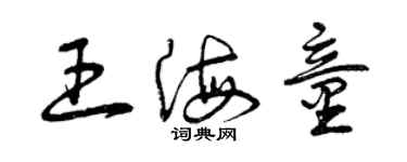 曾慶福王海童草書個性簽名怎么寫