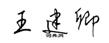 梁錦英王建卿草書個性簽名怎么寫