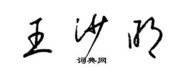 梁錦英王沙明草書個性簽名怎么寫