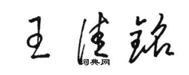 駱恆光王佳銘草書個性簽名怎么寫