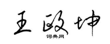 梁錦英王政坤草書個性簽名怎么寫