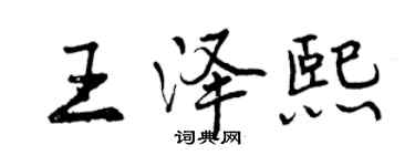 曾慶福王澤熙行書個性簽名怎么寫