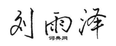 駱恆光劉雨澤行書個性簽名怎么寫