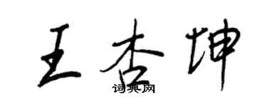王正良王杏坤行書個性簽名怎么寫