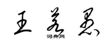 梁錦英王若愚草書個性簽名怎么寫