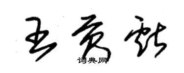 朱錫榮王貢獻草書個性簽名怎么寫