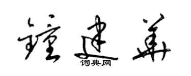 梁錦英鍾建華草書個性簽名怎么寫