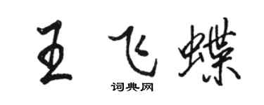駱恆光王飛蝶行書個性簽名怎么寫