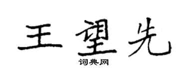 袁強王望先楷書個性簽名怎么寫