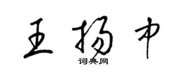 梁錦英王揚中草書個性簽名怎么寫