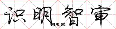 龐中華識明智審行書怎么寫