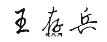 駱恆光王存兵行書個性簽名怎么寫