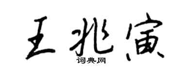 王正良王兆寅行書個性簽名怎么寫