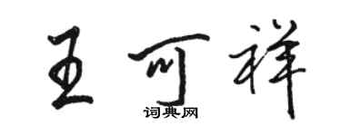 駱恆光王可祥行書個性簽名怎么寫