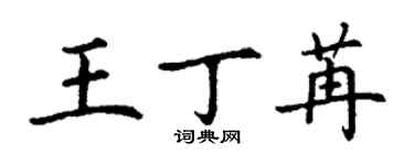 丁謙王丁苒楷書個性簽名怎么寫